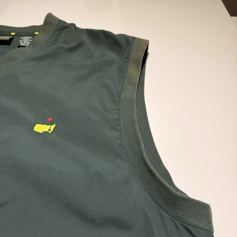 VTG Faded Masters Collection Golf Vest XL Green Augusta Logo Minor Wear Pullover - Image 4 of 4