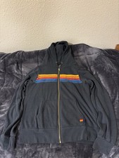 Brand New Aviator Nation Unisex 5 STRIPE HOODIE - CHARCOAL Size M