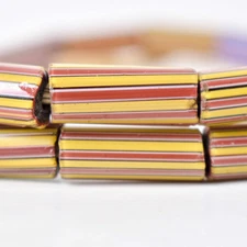 Striped Greenhearts Venetian Trade Beads