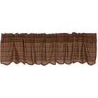 VHC Brands Lined Scalloped Valance 16"x72" Graham Plaid