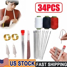 34PCS Sewing Tool Set,Needles Thread Hand Repair Tool,Portable Sewing Kit