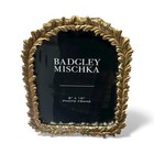 Badgley Mischka Photo Frame Gold Leaf Garland 8”x 10’’ Picture Velvet Back NEW