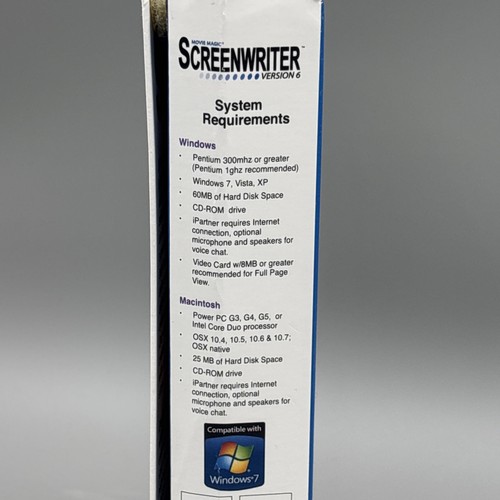 Movie Magic Screenwriter - Screenwriter Software Version 6 w/ Serial PC & Mac - Picture 3 of 6