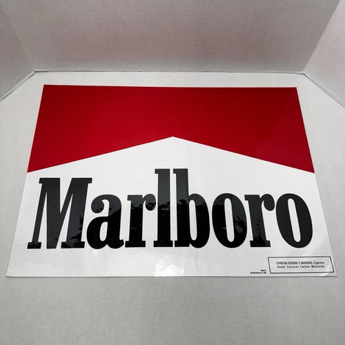 Vintage Marlboro Fenster Tür Werbung 90’s Decal Sticker Schild 22”x16” Neu aus altem Lagerbestand - Bild 2 von 13