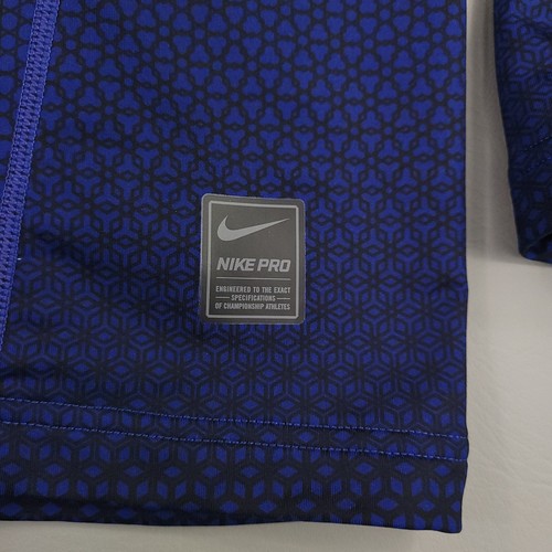 Nike Pro Hyperwarm Shirt Mens Large Blue Long Sleeve Fitted Athletic 917263-480 - Picture 5 of 14