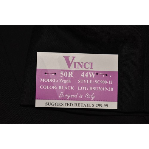 VINCI NEW $300 Slim Fit Black Zegna Two Piece Pant Suit Blazer Jacket Men's 50R - Picture 8 of 9