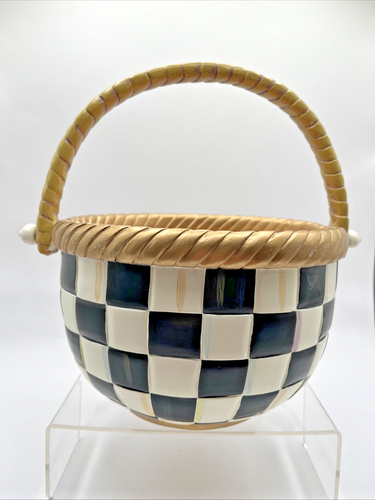 Mackenzie Childs Courtly Check großer Harz Osterkorb - hat RISS - Bild 3 von 9