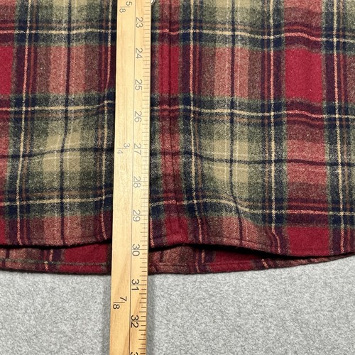 Vintage Pendleton Lodge Hemd Herren XL braun rot kariert Wolle Flanell Knopfleiste Gorp - Bild 9 von 15