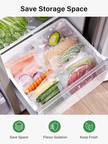 100-1000 Vacuum Sealer Bags 6"x10" 8"x12" Precut Food Saver Storage Bag BPA Free - Picture 6 of 10