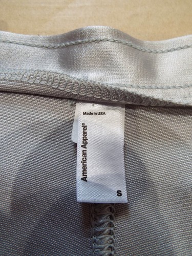 American Apparel Disco Pants - Silver Light Grey - Size S - Shiny Lycra Spandex - Picture 5 of 14