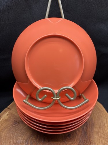 8-Vintage Brookpark Melamine Melmac Orange Coral Soup Cereal Large Bowl - Picture 8 of 21