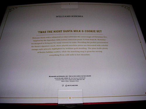 WILLIAMS SONOMA SANTA TWAS THE NIGHT MILK AND COOKIE SET PLATTER WITH MUG N/WTAG - Picture 5 of 21