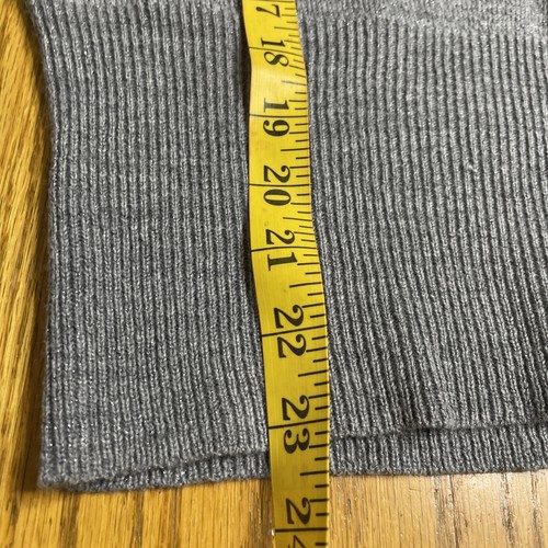 Worthington Gr. L Pullover grau Oversize Wasserfallausschnitt Metallic Glitzer 3/4 Arm - Bild 5 von 7