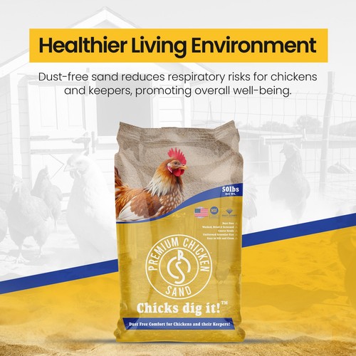 Premium Chicken Sand, Odor Eliminating Bedding for Coops, 50 Lb Bag, 8 Pack - Picture 6 of 10