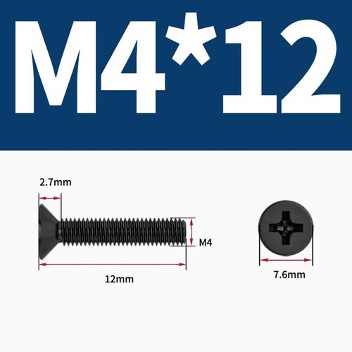 Stainless Steel A2 Black Phillips Machine Screws Countersunk Flat Head Bolts - Picture 78 of 164