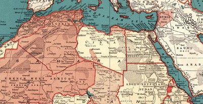1941 Vintage Africa Map Antique Wartime Map of Africa