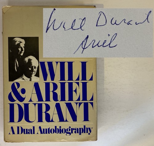 Will und Ariel Durant SIGNIERT eine doppelte Autobiographie - Historiker hcdj 1977