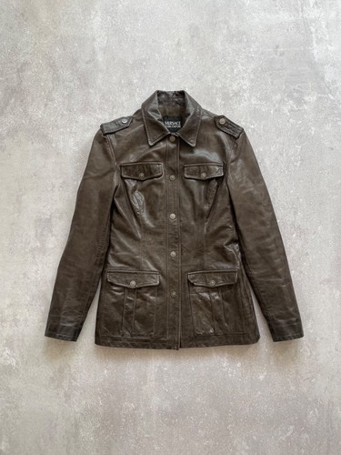 Versace Jeans Couture Women's Brown Leather Jacket Size S - Picture 1 of 17