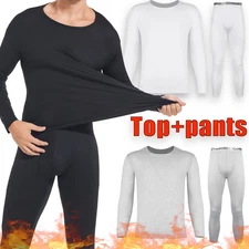 Men's Thermal Underwear Long Johns Fleece Lined Base Layer Set Winter & Autumn