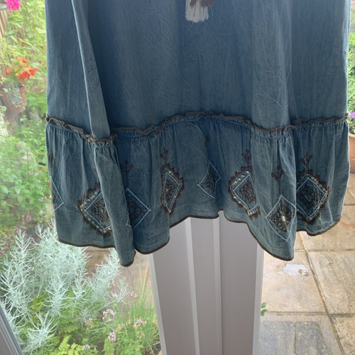 Ladies Wild Flower Cotton Dress Med Western Cowgirls Boho Festival Summer Beach - Picture 4 of 14