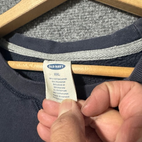 Old Navy Langarm Hemd Herren 2XL Baumwollmischung bestickt dunkelblau - Bild 2 von 7