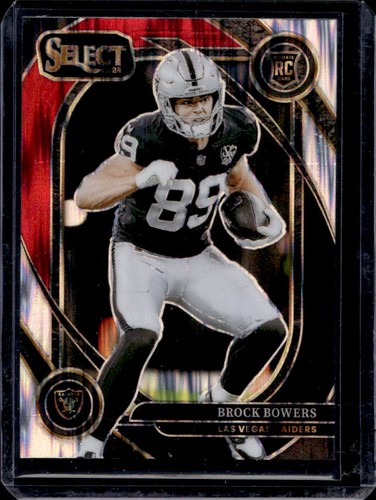 2024 Select Brock Bowers Club RC Black and Red Prizm Shock #222 Raiders