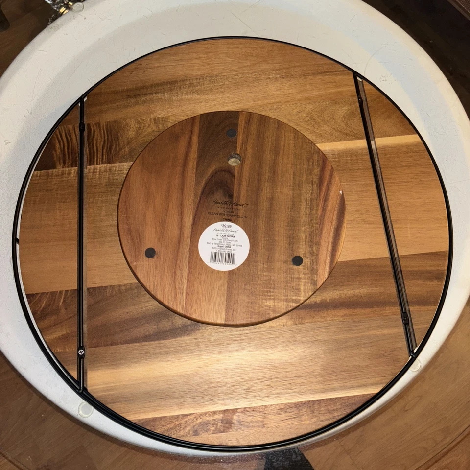 Hearth and Hand Magnolia - 18-inch Acacia Wood Lazy Susan - Rotating Serve Tray - Image 4 of 4