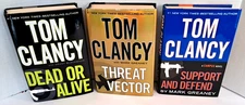 Lot of 3 Tom Clancy 1st Printing Hardcover Books (Dead or Alive, Threat Vector)