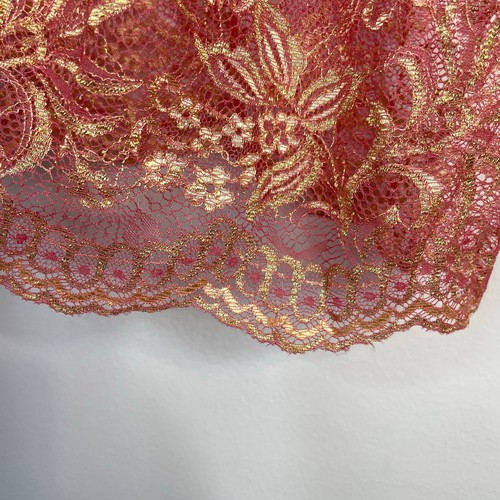Vintage Lee Andersen Rose Gold Sheer Embroidered Lace Rosette Open Jacket M - Picture 3 of 15