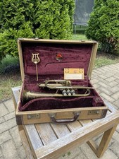 Vintage 1955 C.G Conn Director Brass Cornet W/ Cool Original Tweed Case FREESHIP