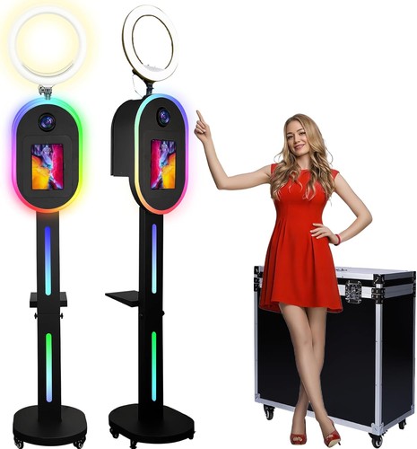 Portable iPad Photo Booth DSLR Selfie Camera Photobooth RGB Light Machine w/Case - Picture 13 of 16