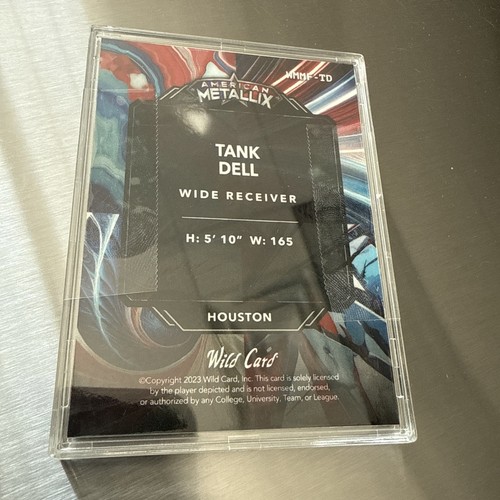 2023 Wild Card American Metallix Football Tank Dell red Texans RC 1/1 - Picture 3 of 4