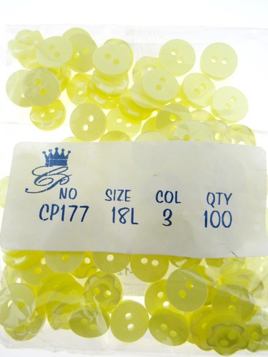 Round Dished Edge Buttons / Fruit Gum Buttons - Pack of 100 - 11 Colours - Picture 22 of 37