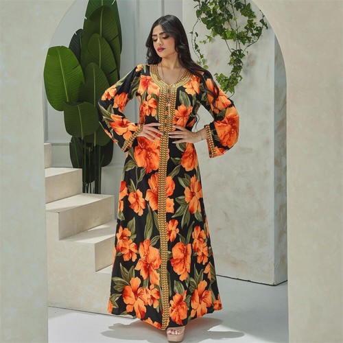 Dubai Abaya Muslim Women Maxi Dress Kaftan Dress Turkish Arab Party Islamic New - Bild 56 von 293