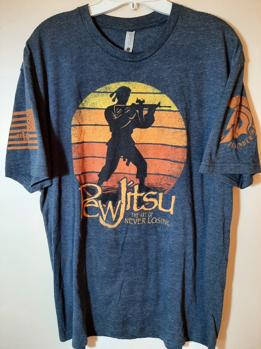 The Art Of Pewjitsu - Relentless Defender - Unisex Size XL Gray T-Shirt--VGC