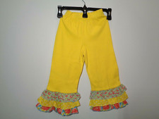 Spring Yellow Floral Pants Ruffle Bell Bottom Dots Sz 4 Small Matilda Jane Style