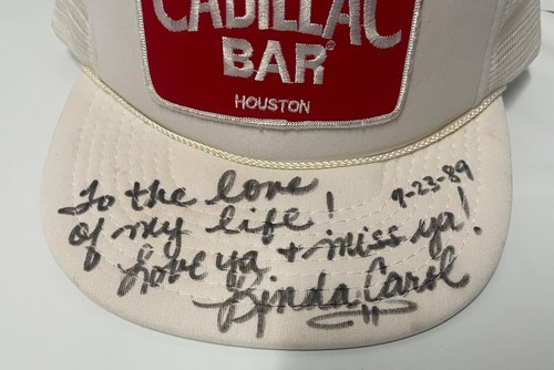 CADILLAC BAR HOUSTON TEXAS 1989 CAP SIGNIERT VON LINDA CAROL MÜTZE - Bild 3 von 8