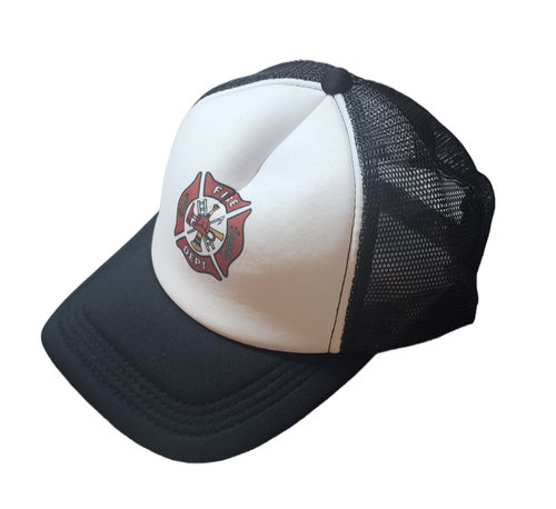 Baseballmütze Feuerwehr schwarz und weiß brandneu ohne Etikett kostenloser Versand - Bild 1 von 6