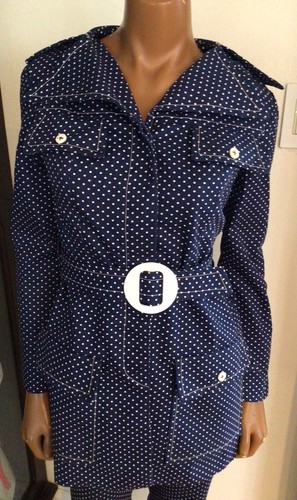 Vintage 1960’s Blue & White Polka dots Leisure Suit Pantsuit Gaddi California - Picture 3 of 16