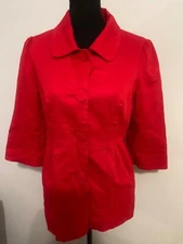 Atmosphere red Jacket Size 10 Button Closure collared womens 