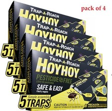 HOY HOY Home Glue/Sticky Trap Pest Control Roach Killer 5 traps  4 pack set 