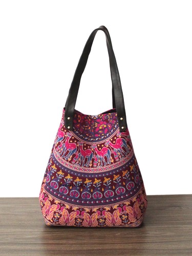 Cotton floral printed bags, indian handmade tote bag, designer shopping totes - Picture 48 of 62