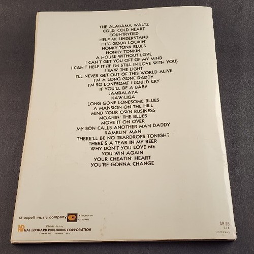 The Best of Hank Williams Liederbuch für Klavier Gesangsgitarre Vintage 1982 Chappell - Bild 5 von 8