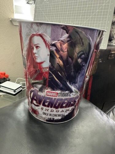 Avengers Endgame Embossed Popcorn Bucket 2019 Marvel Studios AMC 8" Metal Rare