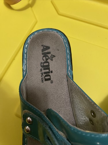 Damen-Slipper Algerien Keilabsatz türkis Größe 10 - Bild 3 von 6