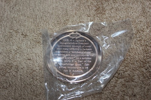 Franklin Mint solid bronze U.S. history medallions 1828 and 1829 - NEW, complete - Picture 5 of 5