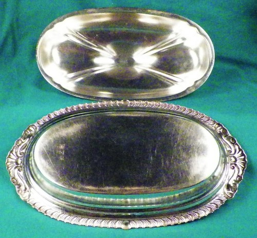 Silverplate Butter Dish & Lid Sheridan Silver Co Serving Hollowware Vintage - Picture 5 of 6