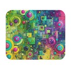 Mouse Pad (Rectangle) Green Fushia Blue Yellow Black Abstract Design 8, Gift