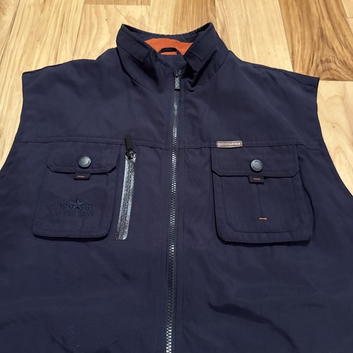 Jeep Chariot Utility Vest Zip Up Multiple Pockets Fishing Safari Blue Size 2XL - Picture 2 of 12