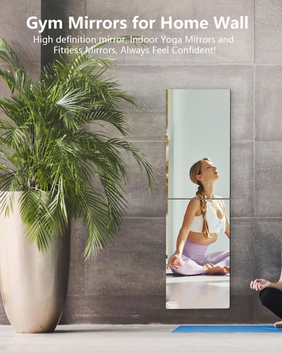 Unbreakable Full Body Mirror Tiles, 2PCS 14”X24” Stick on Mirrors for Wall, Todd - Picture 7 of 8